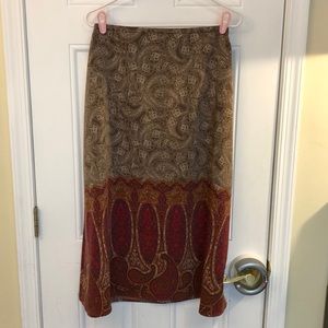 Croft & Barrow paisley  a-line long skirt size 6